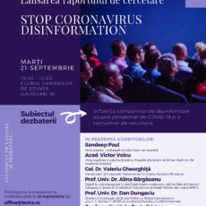 Lansarea raportului de cercetare STOP CORONAVIRUS DISINFORMATION